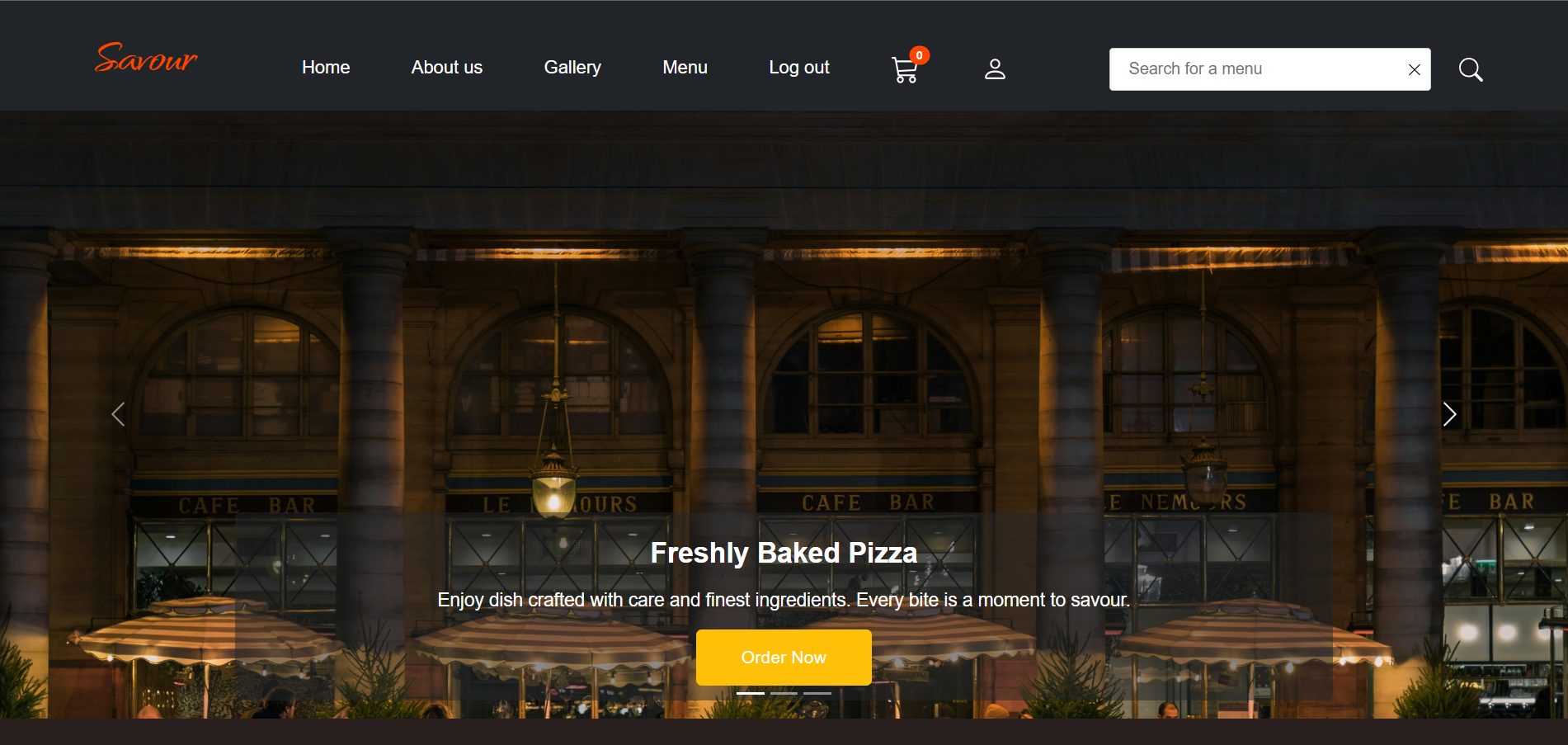Savor Restaurant Ordering and Reservation System with an Administrator