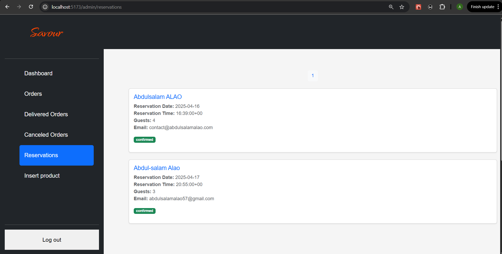 Admin interface screenshot 4