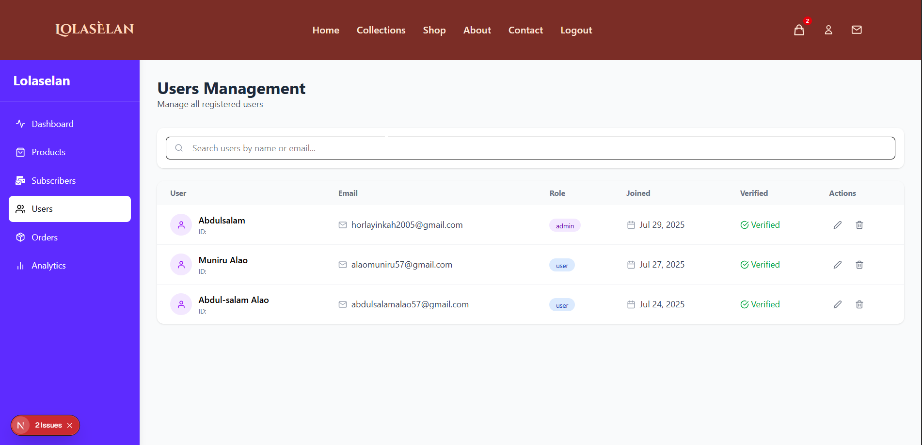 Admin screenshot 4