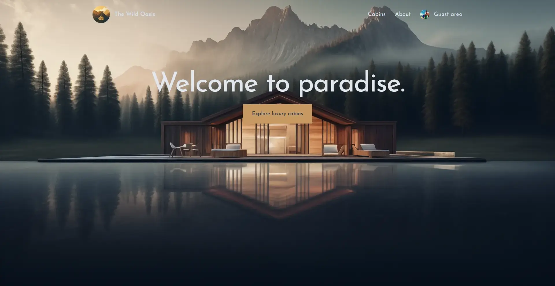 Wild Oasis Landing page